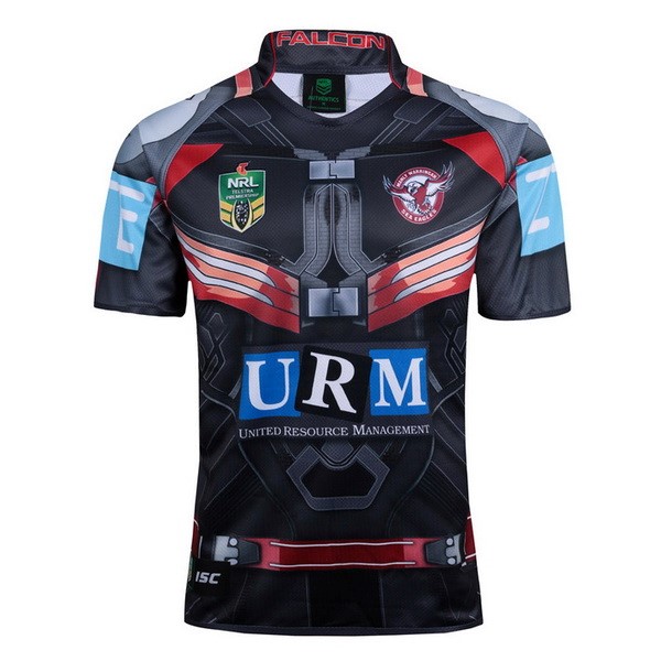 Maillot Rugby Manly Sea Eagles Falcon 2017 2018 Noir